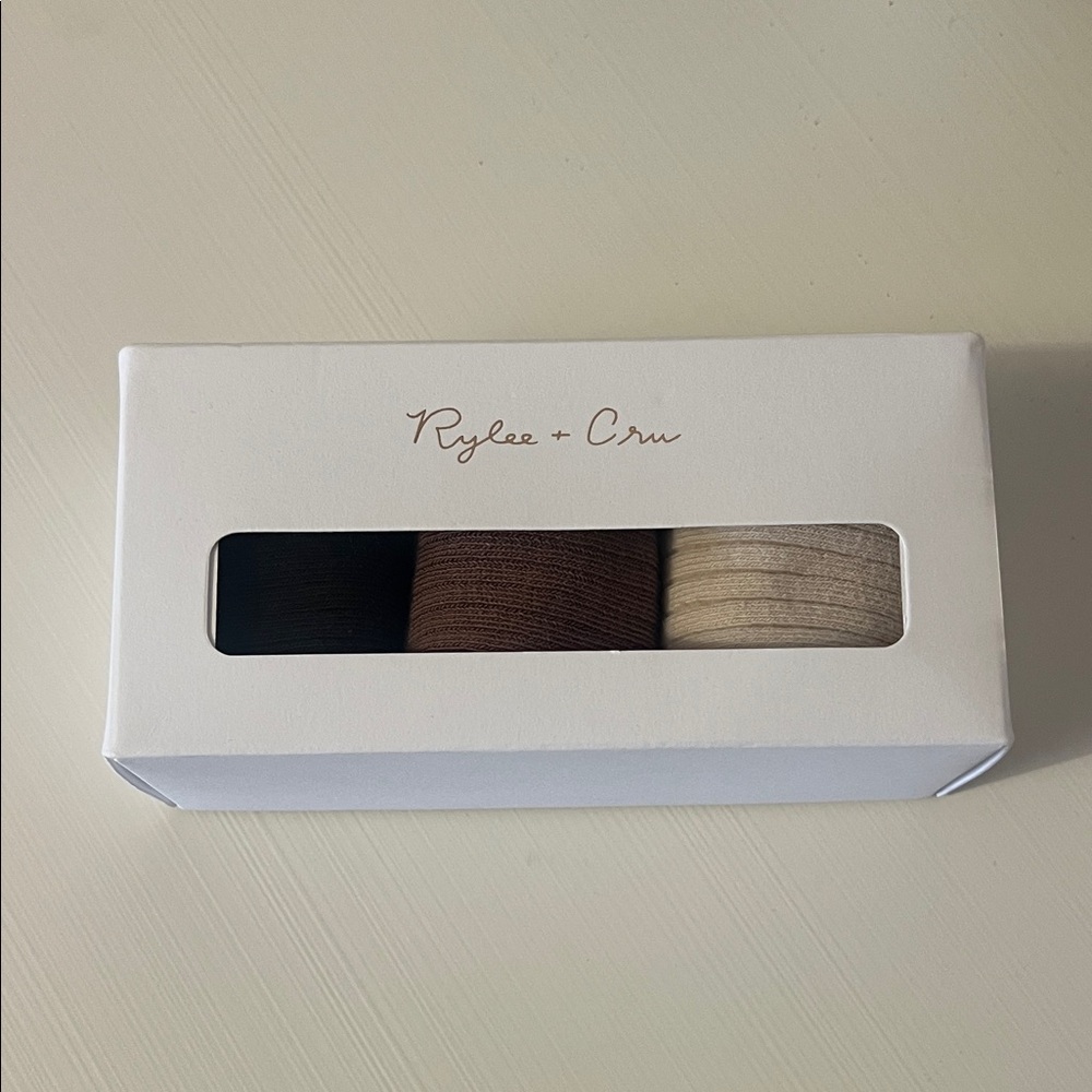 New! Rylee + Cru Trio Socks in Black, Brown, and Cream